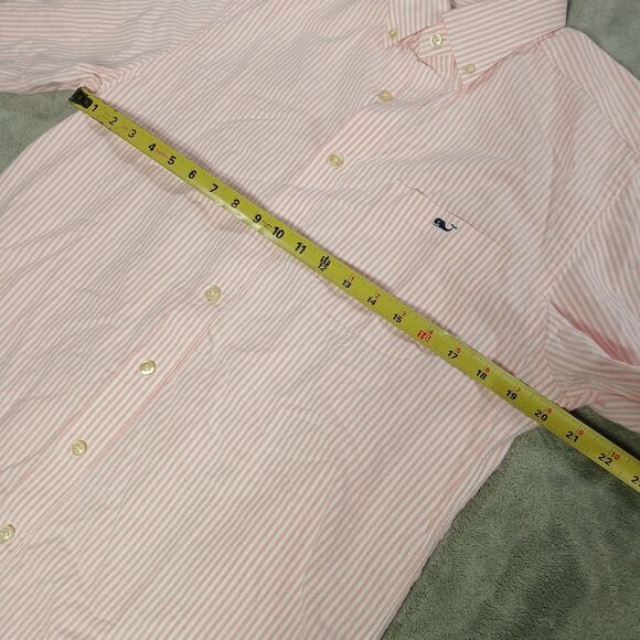 Vineyard Vines Mens M Tucker Shirt Slim Fit Button Down Striped Pink Preppy Y2k - Picture 6 of 8
